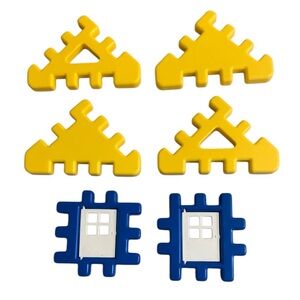 Vintage Little Tikes Roof and Window Pieces-6 PC Replacement Lot House Blue